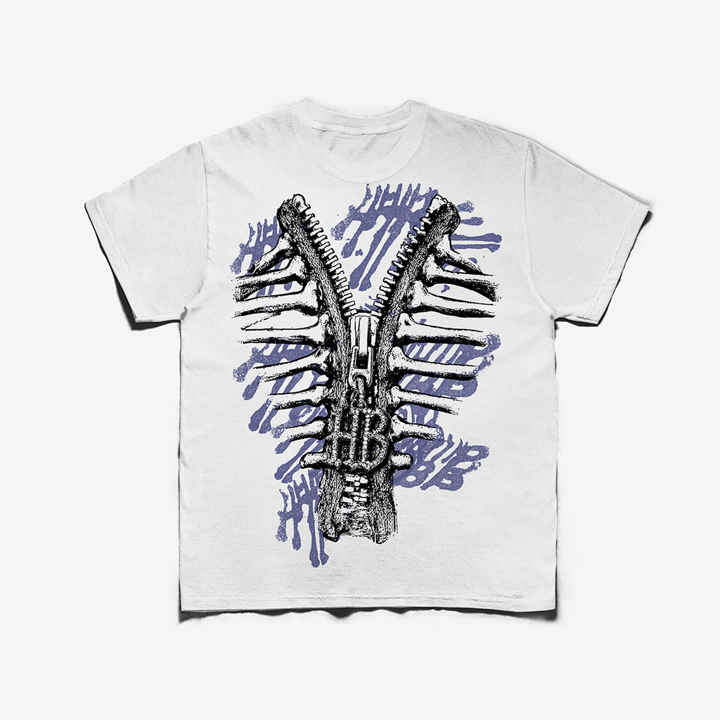 Bone Zip White Tee